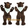 Brown Bear Mascot Costume with Custom Logo