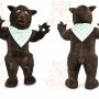 Brown Bear Mascot Costume with Custom Logo