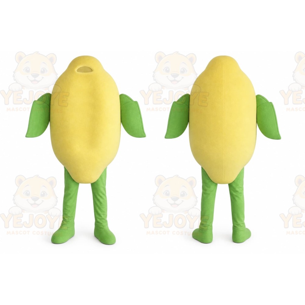 Yellow Fruit Mascot Costume with Custom Logo