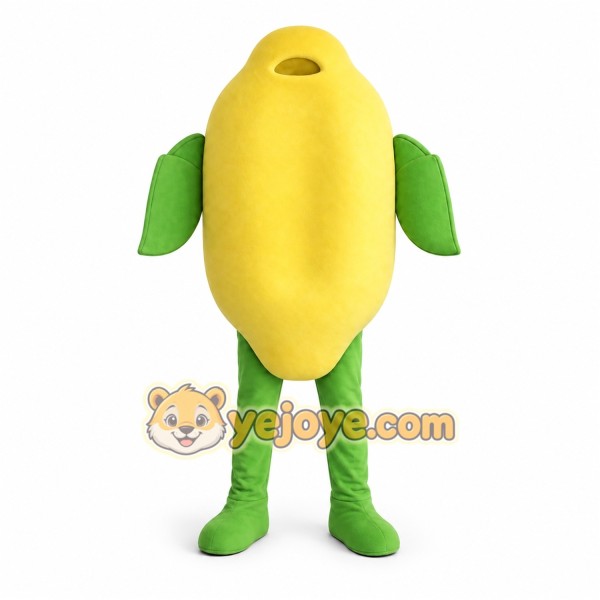 Yellow Fruit Mascot Costume with Custom Logo
