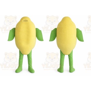 Yellow Fruit Mascot Costume with Custom Logo