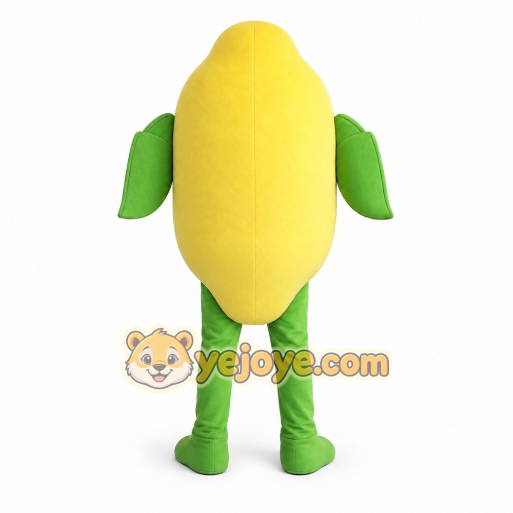 Yellow Fruit Mascot Costume with Custom Logo Yellow Fruit Mascot Costume with Custom Logo
