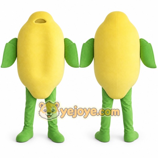 Yellow Fruit Mascot Costume with Custom Logo