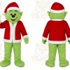 Green Elf Mascot Costume with Custom Logo