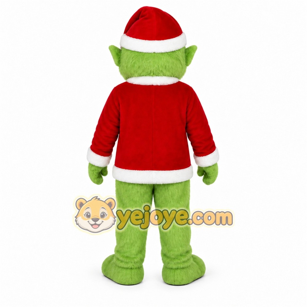 Green Elf Mascot Costume with Custom Logo