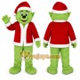 Green Elf Mascot Costume with Custom Logo