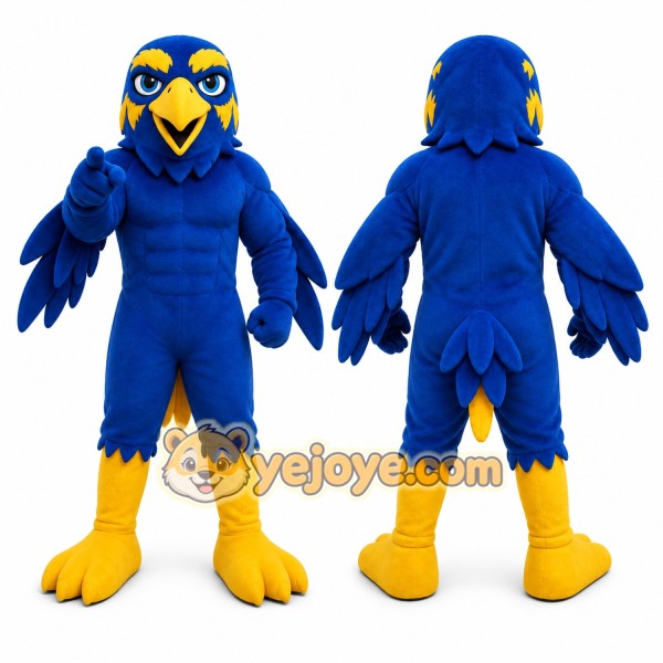 Blue Bird Mascot Costume with Custom Logo