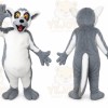 Gray Wolf Mascot Costume with Custom Logo
