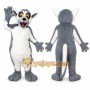 Gray Lemur Mascot Costume with Custom Logo
