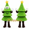 Green Tree Mascot Costume with Custom Logo