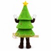 Green Tree Mascot Costume with Custom Logo