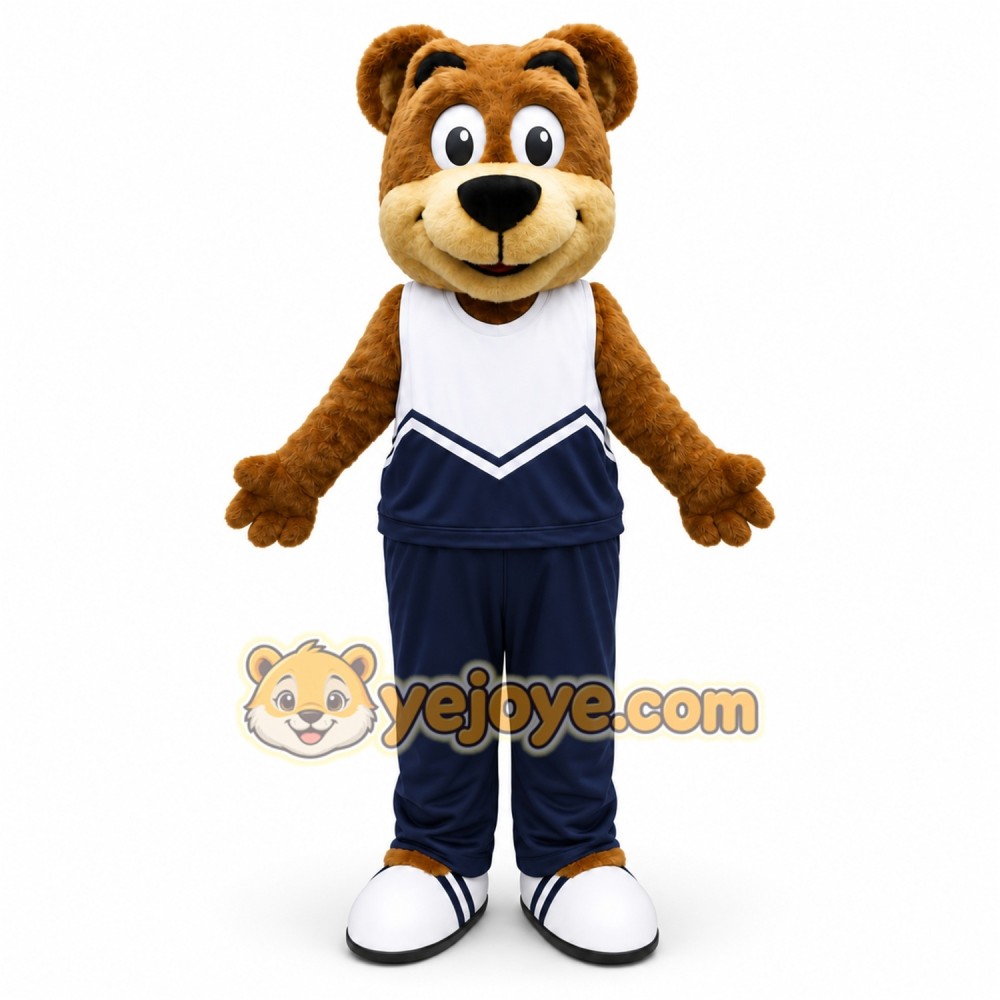 Brown Bear Mascot Costume with Custom Logo Brown Bear Mascot Costume with Custom Logo