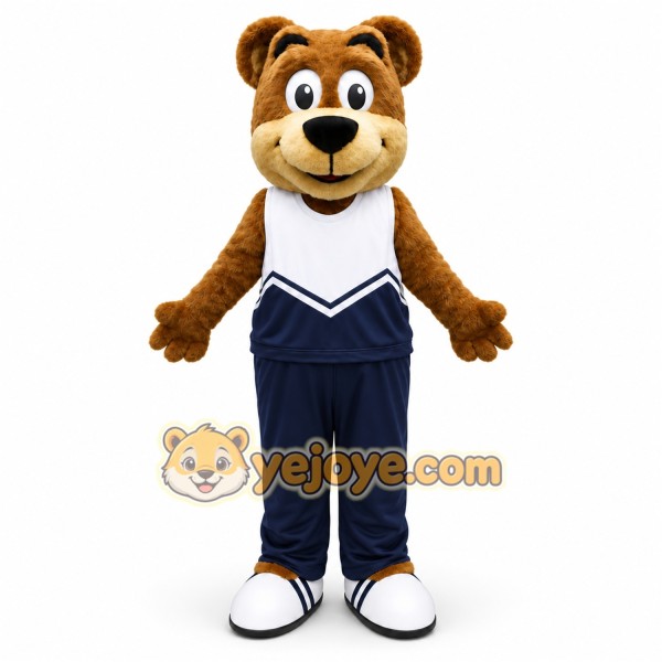Brown Bear Mascot Costume with Custom Logo