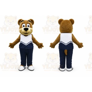 Brown Bear Mascot Costume with Custom Logo