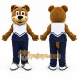 Brown Bear Mascot Costume with Custom Logo