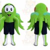 Green Octopus Mascot Costume with Custom Logo