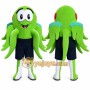 Green Octopus Mascot Costume with Custom Logo