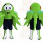 Green Octopus Mascot Costume with Custom Logo