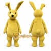 Yellow Rabbit Mascot Costume with Custom Logo