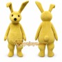 Yellow Rabbit Mascot Costume with Custom Logo