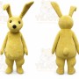 Yellow Rabbit Mascot Costume with Custom Logo