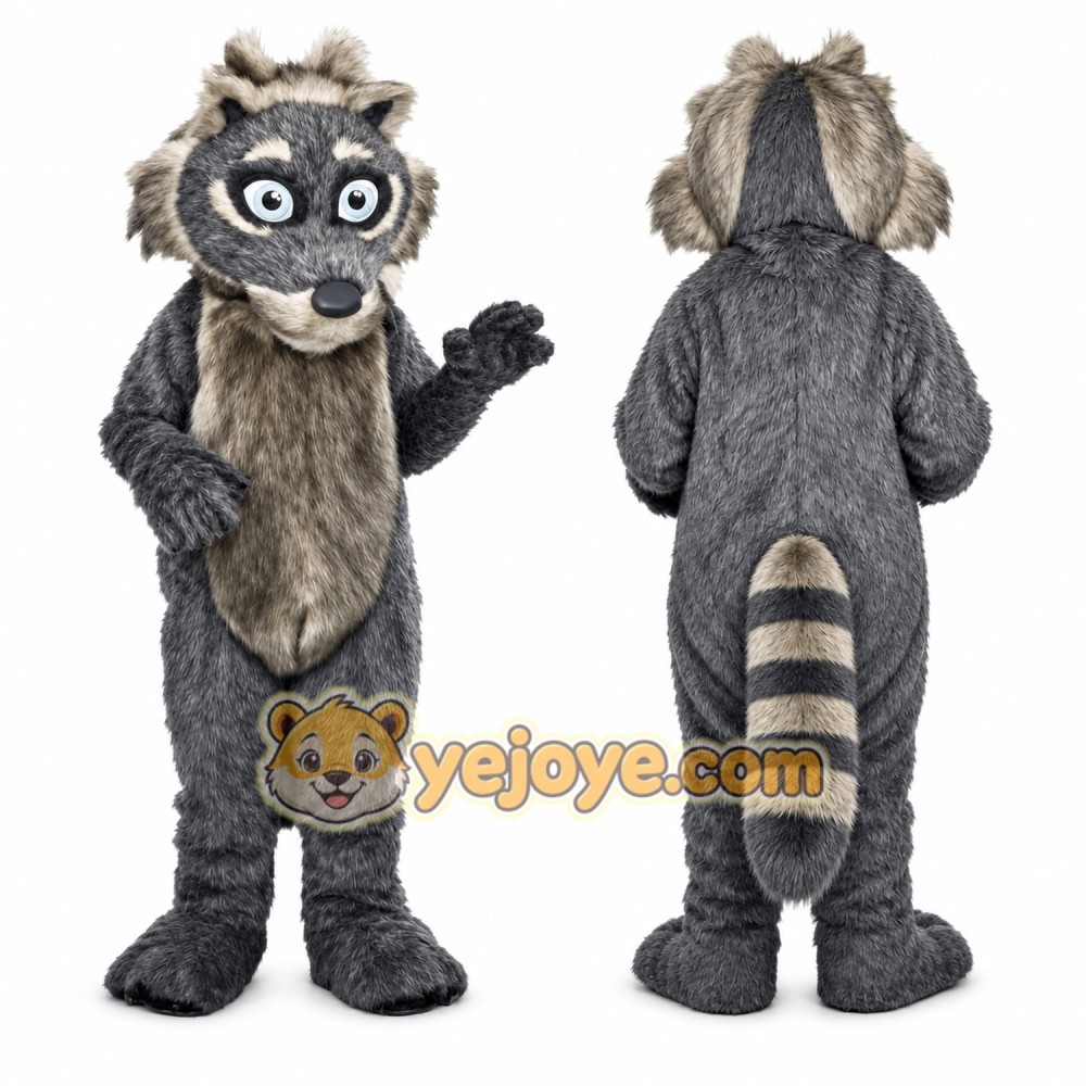 Gray Raccoon Mascot Costume with Custom Logo Gray Raccoon Mascot Costume with Custom Logo