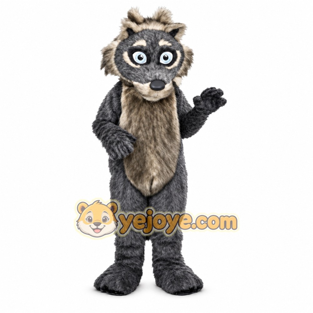 Gray Raccoon Mascot Costume with Custom Logo Gray Raccoon Mascot Costume with Custom Logo