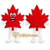Red Leaf Mascot Costume with Custom Logo