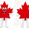 Red Leaf Mascot Costume with Custom Logo