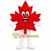 Red Leaf Mascot Costume with Custom Logo