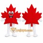 Red Leaf Mascot Costume with Custom Logo