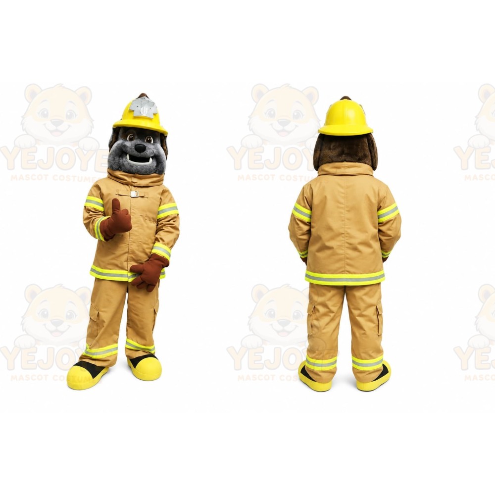 Tan Dog Mascot Costume with Custom Logo