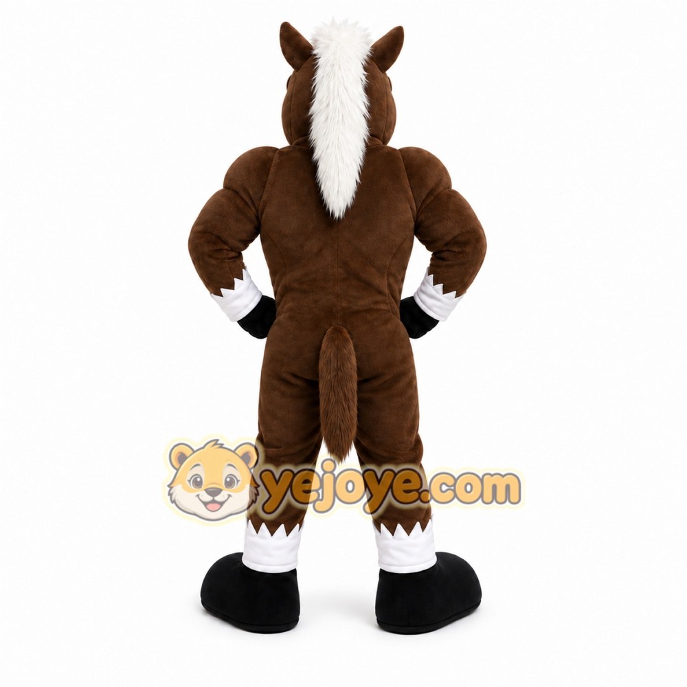 Brown Horse Mascot Costume with Custom Logo Brown Horse Mascot Costume with Custom Logo