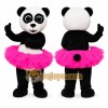 Black Panda Mascot Costume with Custom Logo Black Panda Mascot Costume with Custom Logo