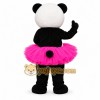 Black Panda Mascot Costume with Custom Logo Black Panda Mascot Costume with Custom Logo