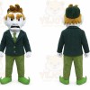 Green Leprechaun Mascot Costume with Custom Logo