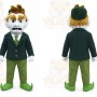 Green Leprechaun Mascot Costume with Custom Logo