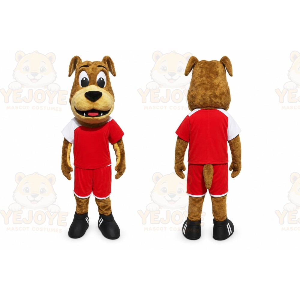 Brown Dog Mascot Costume with Custom Logo