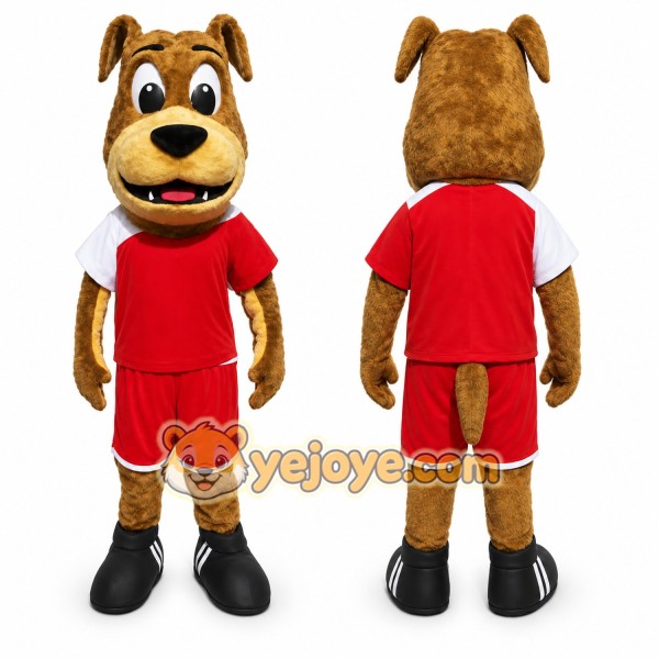 Brown Dog Mascot Costume with Custom Logo