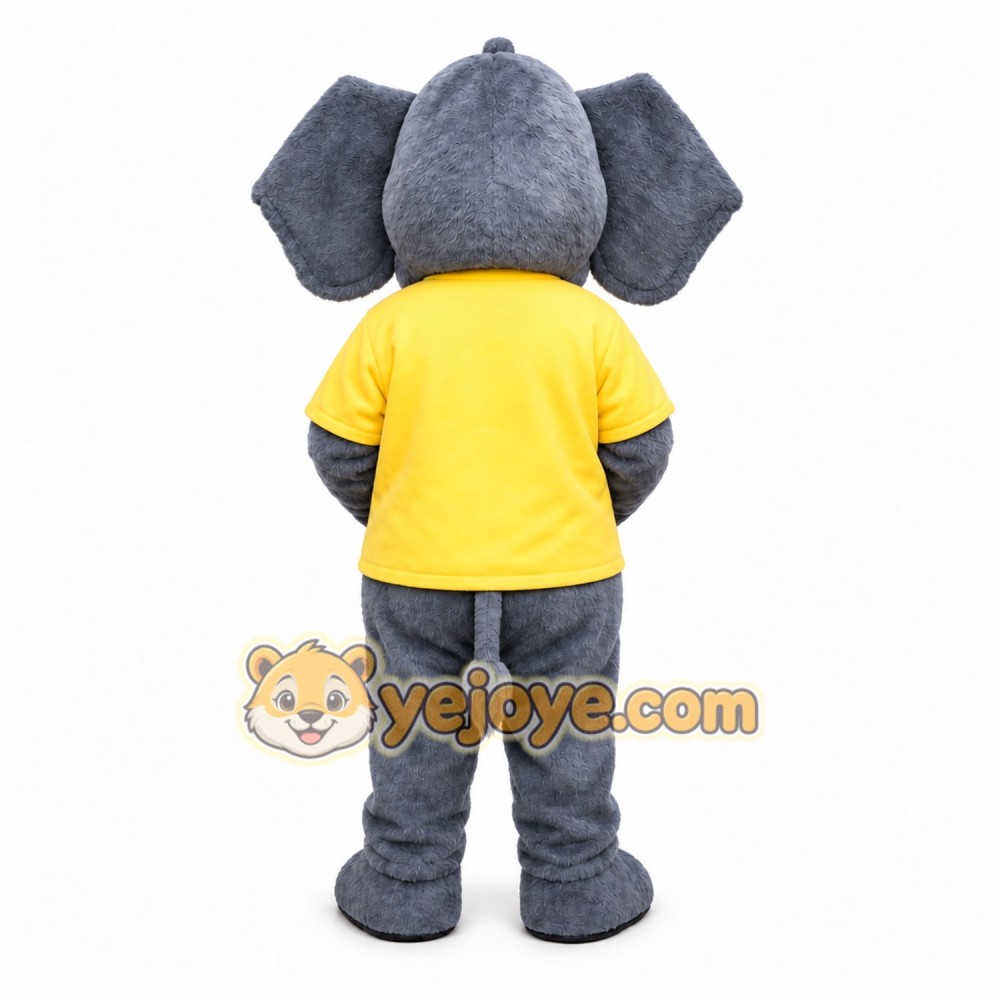 Gray Elephant Mascot Costume with Custom Logo Gray Elephant Mascot Costume with Custom Logo