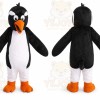 Black Penguin Mascot Costume with Custom Logo