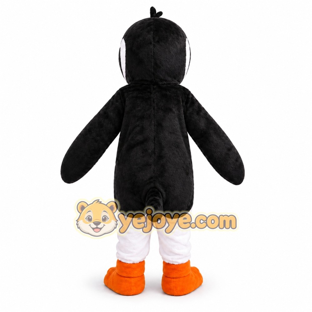 Black Penguin Mascot Costume with Custom Logo Black Penguin Mascot Costume with Custom Logo