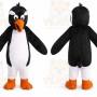 Black Penguin Mascot Costume with Custom Logo