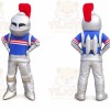 Silver Roman Warrior Mascot Costume with Custom Logo