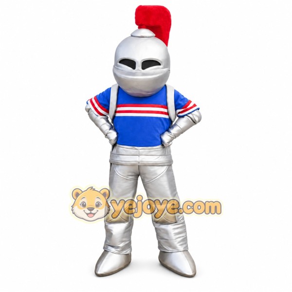 Armored Knight Mascot Costume with Custom Logo