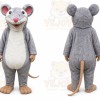 Gray Mouse Mascot Costume with Custom Logo