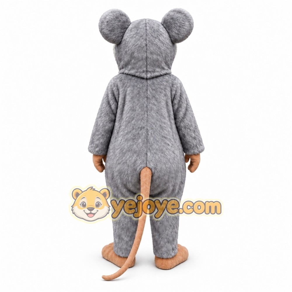 Gray Mouse Mascot Costume with Custom Logo Gray Mouse Mascot Costume with Custom Logo