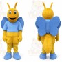 Yellow Butterfly Mascot Costume with Custom Logo