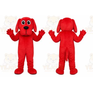 Red Dog Mascot Costume with Custom Logo