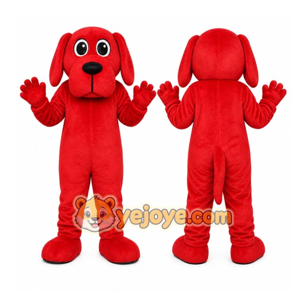 Red Dog Mascot Costume with Custom Logo